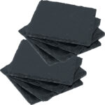 8er-Set Schiefer-Untersetzer, Glasuntersetzer in edler Optik, je 10 x 10cm