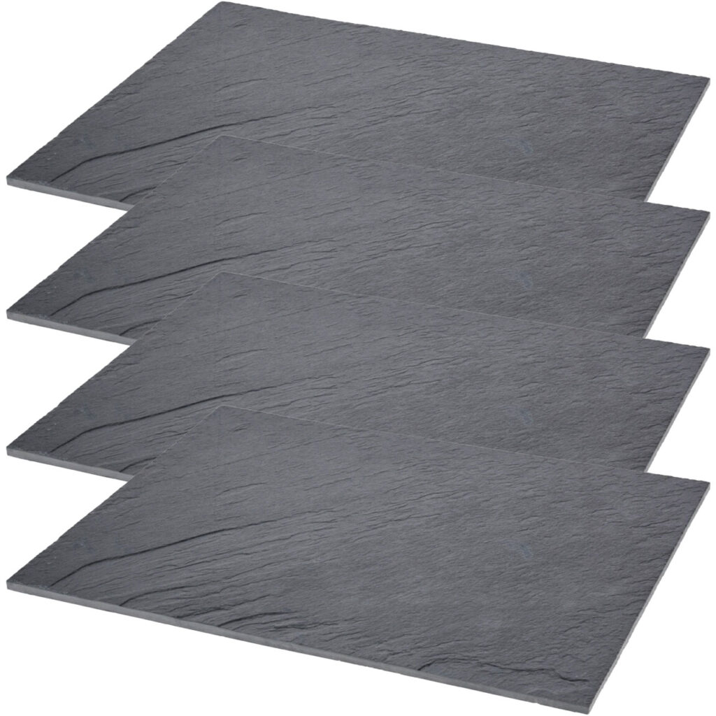 4er-Set Platzset, Schieferplatte, L 40 x B 30 cm