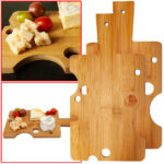 2er-Set Schneidebrett „Schweizer Käse“,, aus 100% Bambus, 29 x 15 x 1 cm
