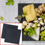 2er-Set Servierplatte für Cheeseboard, Nachtisch uvm. Schieferplatte L 30 x B 30 x H 0,6cm 2er-Set Servierplatte für Cheeseboard, Nachtisch uvm. Schieferplatte L 30 x B 30 x H 0,6cm