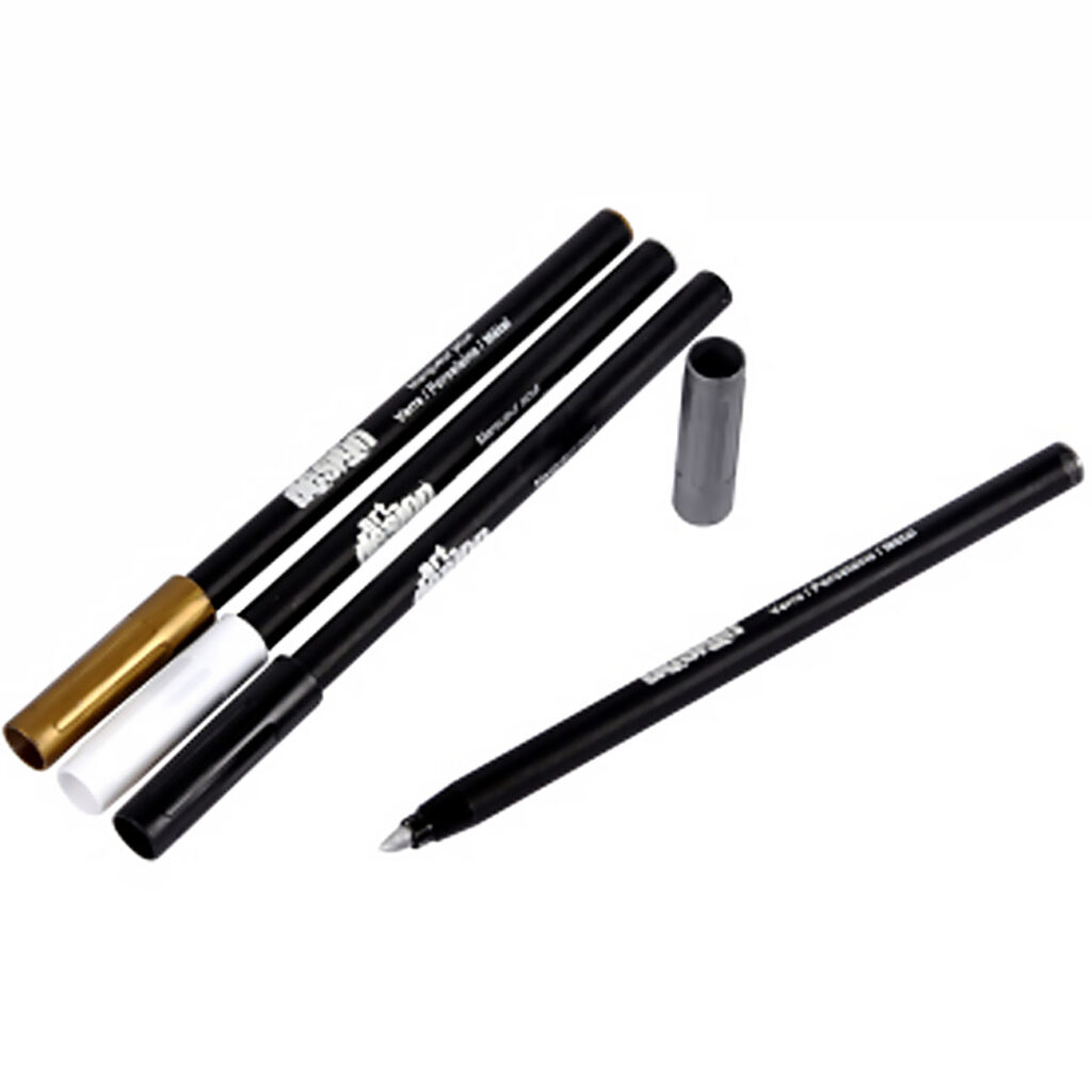 Metallic-Marker, 4Stk. für Glas/Keramik/Metall in gold, silber, weiss, schwarz