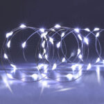 2er-Set Lichter Silberdraht, Indoor, 20 hell-weisse LEDs, batteriebetrieben, 1,5 V, L 95cm