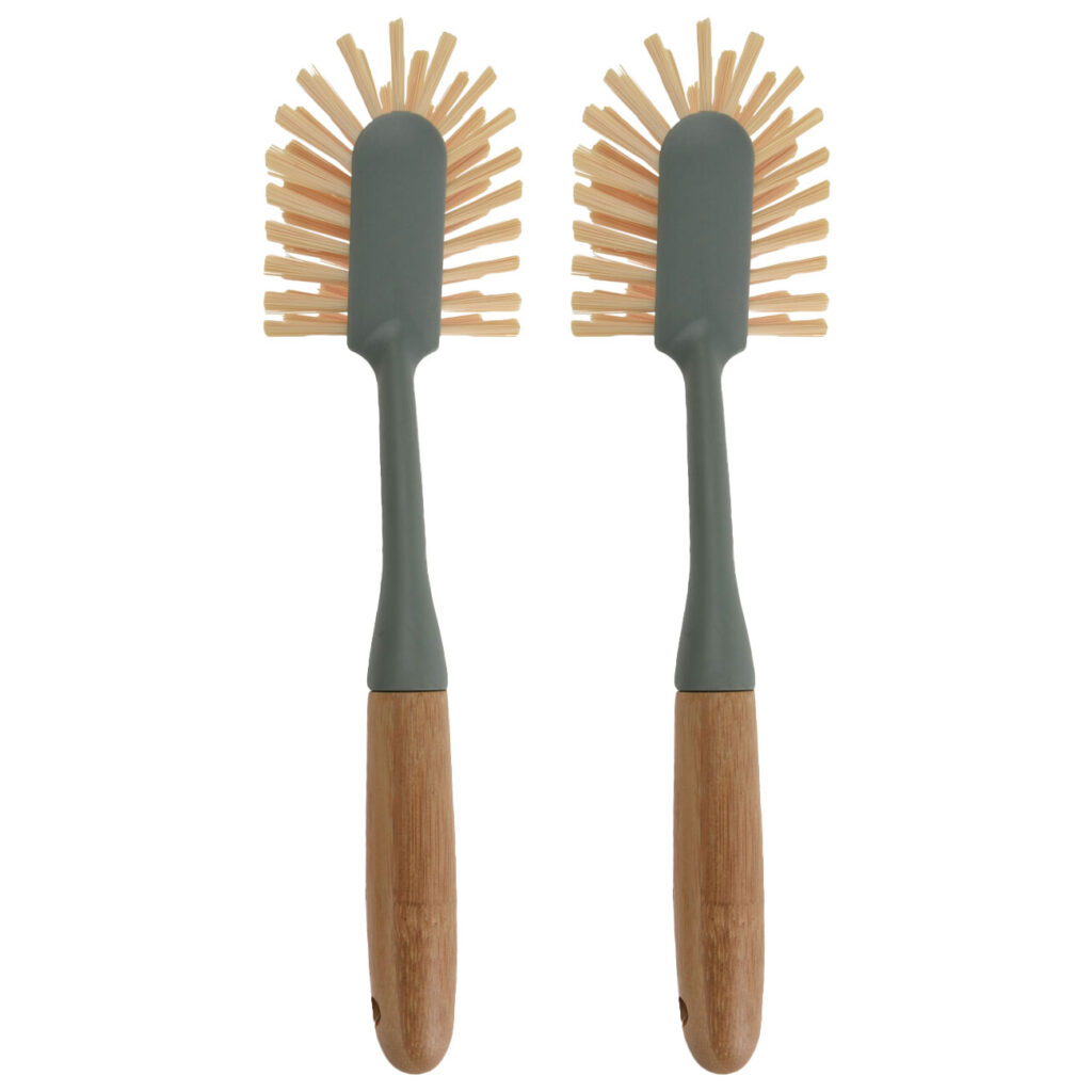 2er-Set Spülbürste mit Bambusgriff, Abwaschbürste, 28 x 7 x 6 cm