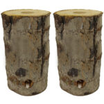 2er-Set Schwedenfeuer, Finnenfackel – Baumfackel für den Garten,15 x 28 cm