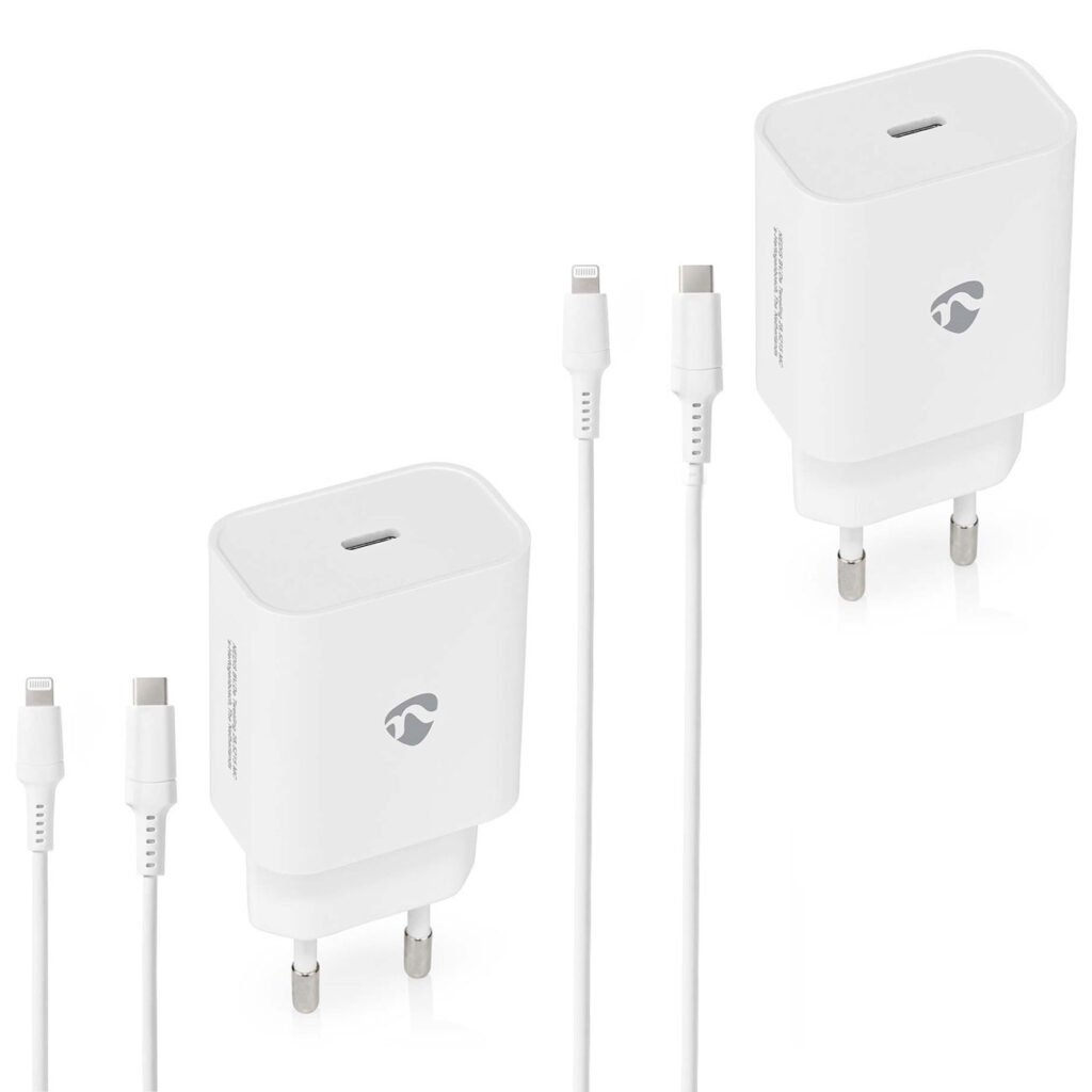 2er-Set USB C Ladegerät mit Lightning 8-Pin ladekabel, 1m, Schnellladefunktion, iPhone 2er-Set USB C Ladegerät mit Lightning 8-Pin ladekabel, 1m, Schnellladefunktion, iPhone