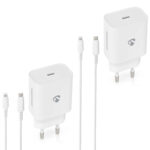 2er-Set USB C Ladegerät mit Lightning 8-Pin ladekabel, 1m, Schnellladefunktion, iPhone