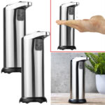 2er-Set Seifen- und Desinfektionsmittelspender, automatisch, Edelstahl, 220 ml