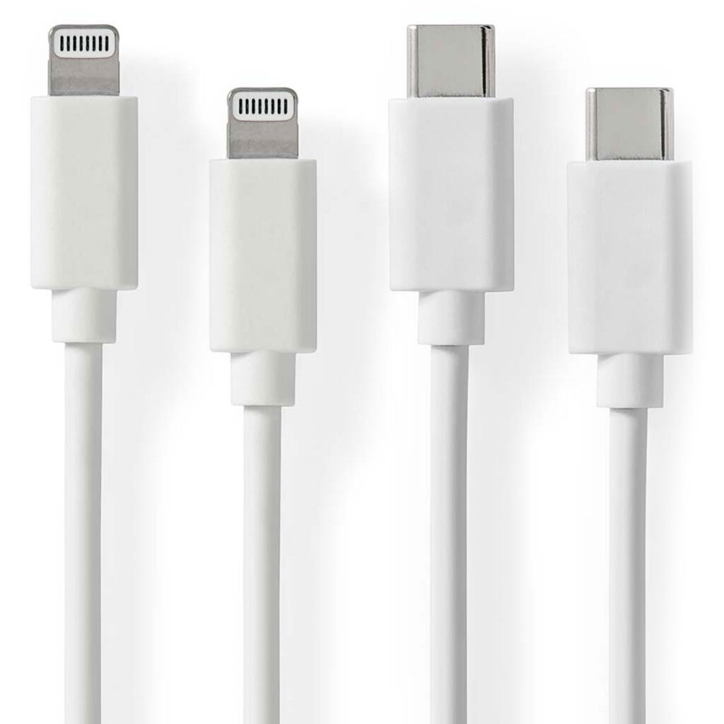 2er-Set iPhone Ladekabel, Lighting Kabel, USB-C, MFi Zertifiziert, 1 m, weiss 2er-Set iPhone Ladekabel, Lighting Kabel, USB-C, MFi Zertifiziert, 1 m, weiss