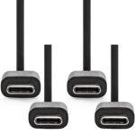 2er-Set USB-C Ladekabel, USB 2.0, schwarz, 1m