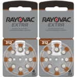 2er-Set Hörgeräte Batterien Typ 312, braun, 1,4V/180 mAh, 16er-pack