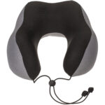 Nackenkissen aus Memory Foam mit Haltekordel, schwarz/grau