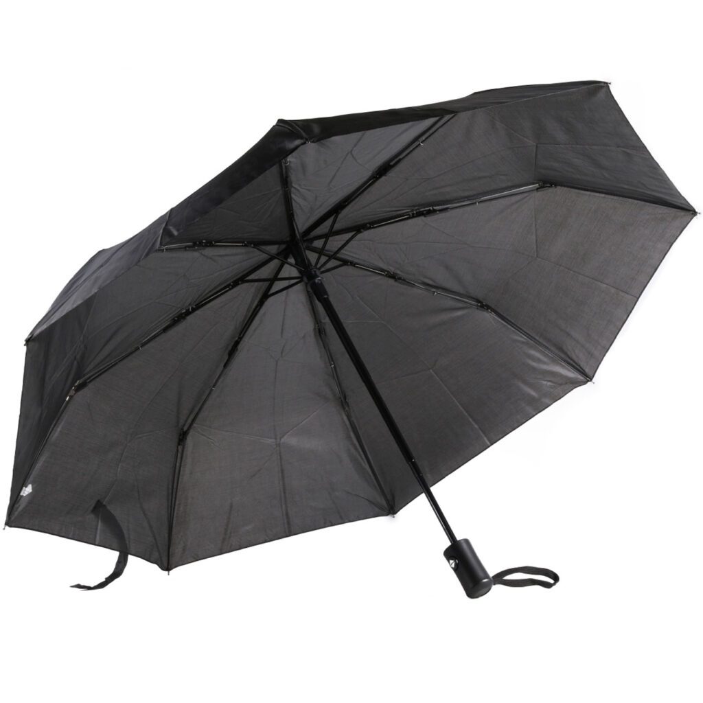 Kompakter Regenschirm, automatisch aufklappbar, schwarz, Ø 95 cm