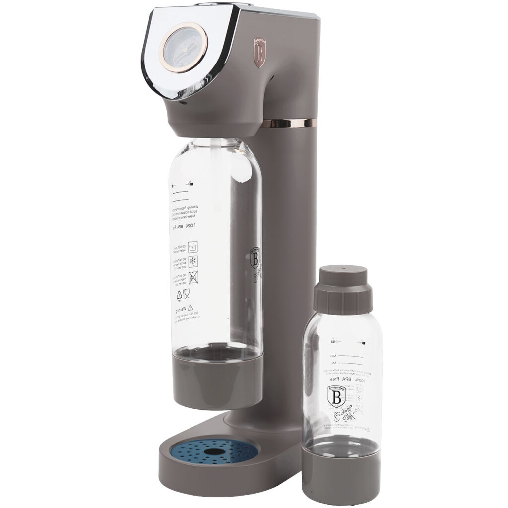 Design Wassersprudler inkl. 2 Flaschen und Barometer, taupe