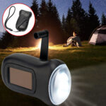 LED-Dynamo-Taschenlampe mit Handkurbel und Solarpanel, 3 LEDs, 20 lm