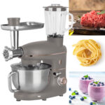 Design Küchenmaschine inkl. Fleischwolf & 3 Pasta-Aufsätze, 1500W, taupe