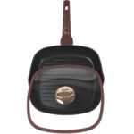 Design Grillpfanne mit Glasdeckel, 28cm, bordeaux