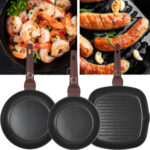 Design-Pfannen-Set, inkl. 2 Bratpfannen und 1 Grillpfanne, Ø 20/24/28cm, bordeaux