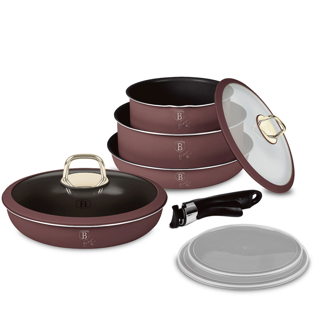 Design Kochset inkl. Smart Lids, 9-teilig, bordeaux