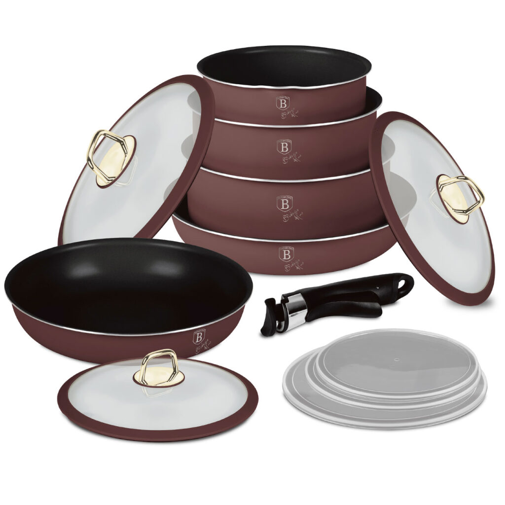 Design Kochset inkl. Smart Lids, 12-teilig, bordeaux
