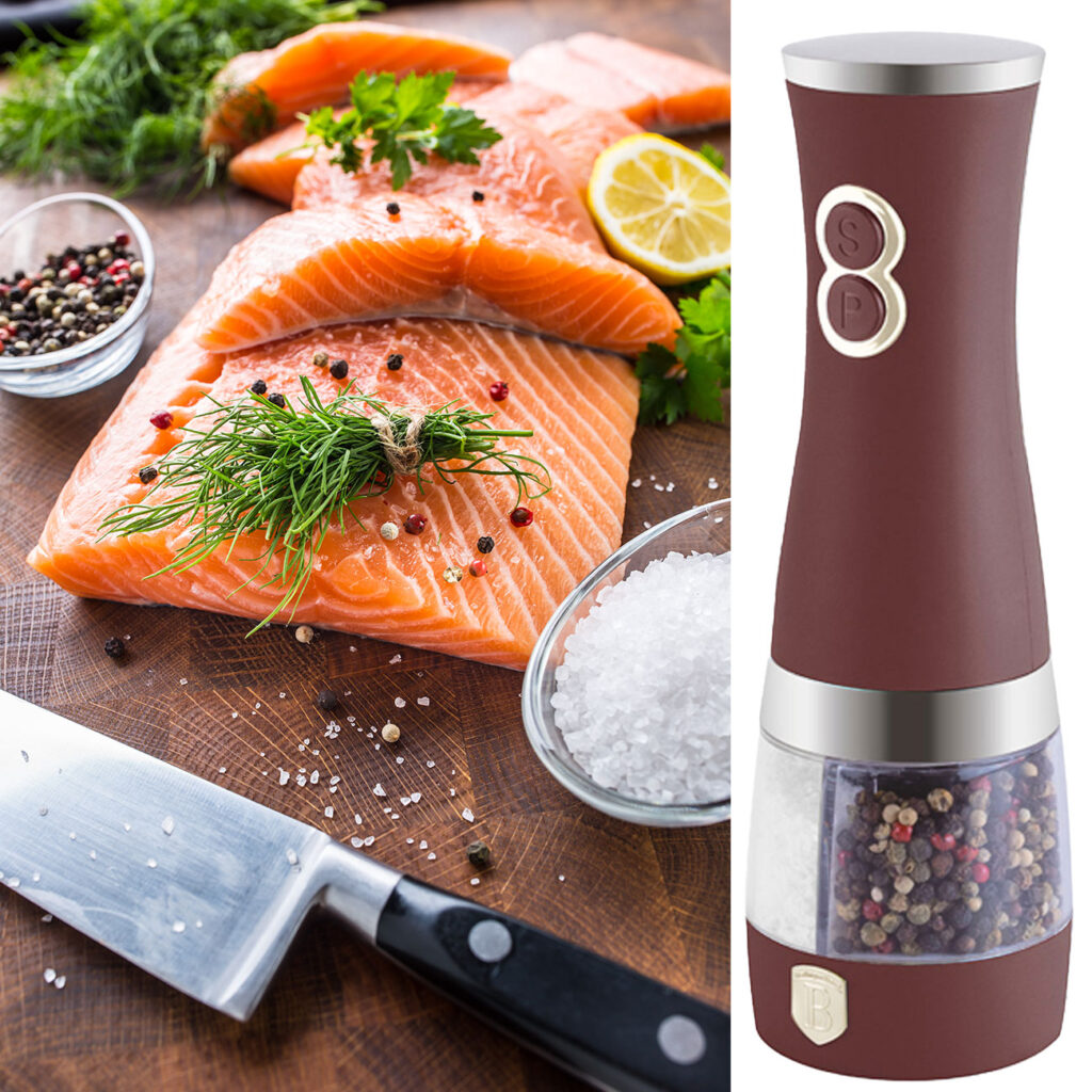 Elektrische 2in1-Salz & Pfeffermühle, bordeaux