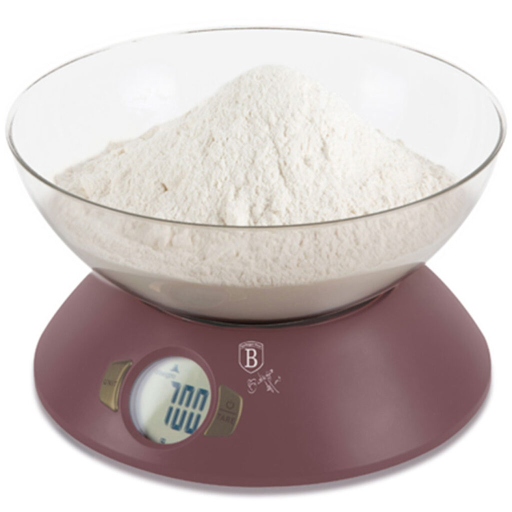 Design Küchenwaage inkl. Schüssel, max. 5kg, bordeaux