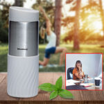 Doppelwandiger Thermobecher, 420 ml, hellgrau