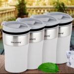 4er-Set Doppelwandiger Thermobecher, 280ml, beige