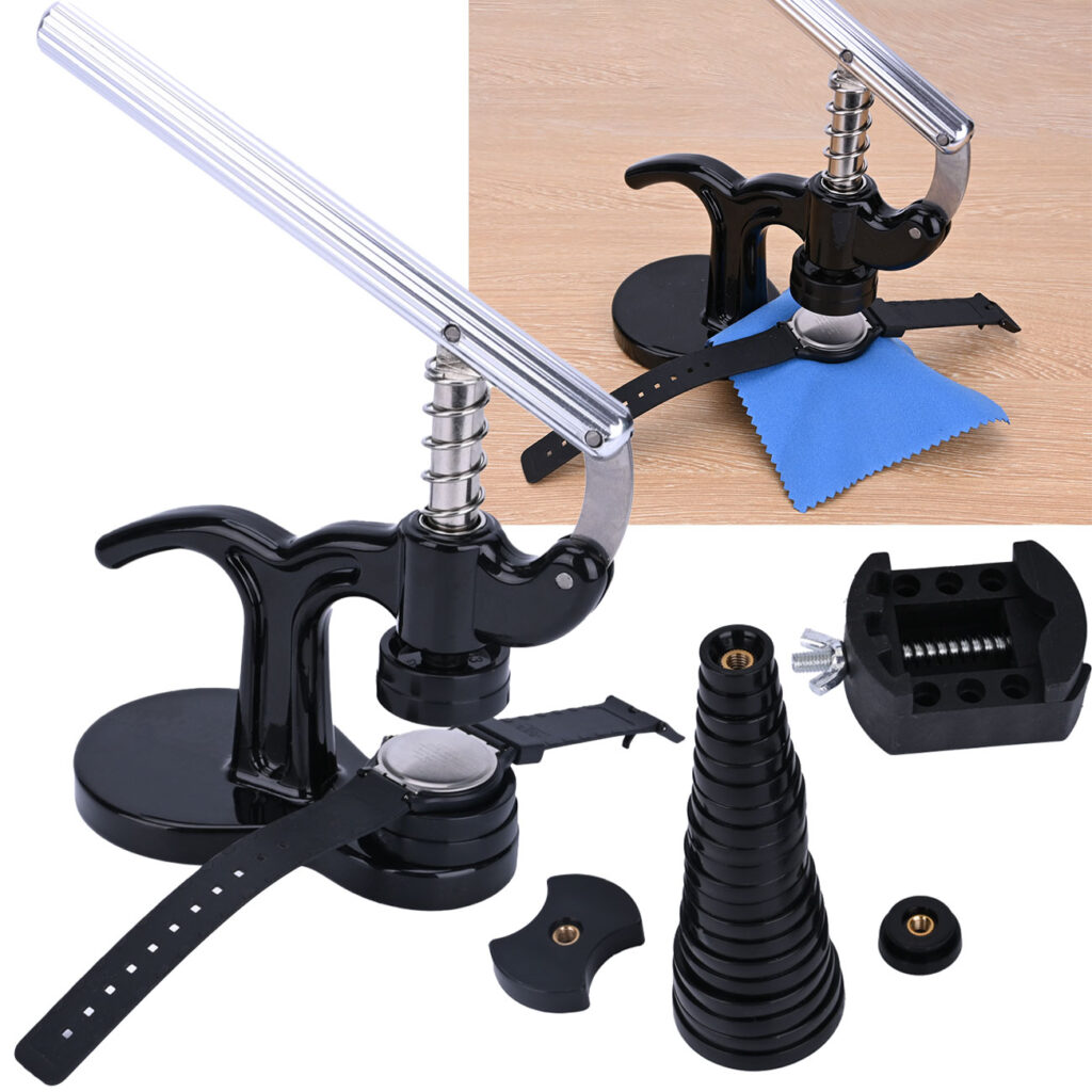 Profi-Uhren-Einpresswerkzeug, 17 tlg., mit 12 Druckplatten