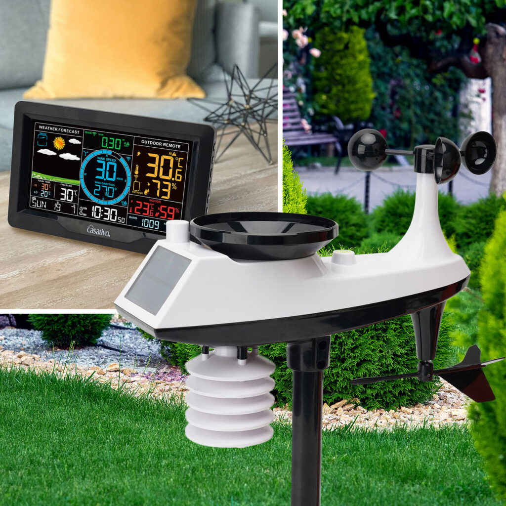 Professionelle Funk-Wetterstation mit 5in1 Aussensensor, XL-Farbdisplay