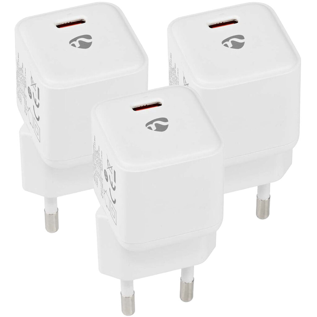 3er-Set USB C Ladegerät, Schnellladegerät, Smart IC, 2 m, 20w