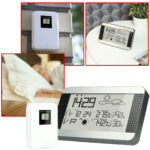 Wetterstation, kabelloser Aussensensor bis 30 m, mit Wettervorhersage, Mondphase, Wecker