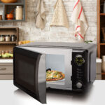 Mikrowellenherd im Vintage-Design, 700 Watt, schwarz