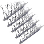 5er-Set Spikes zur Taubenabwehr, 4-reihig mit Edelstahl-Spitzen, 2,5 m