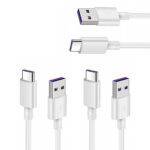 3er-Set Schnellladekabel USB Typ C, weiss, 5A, L 1,0 m