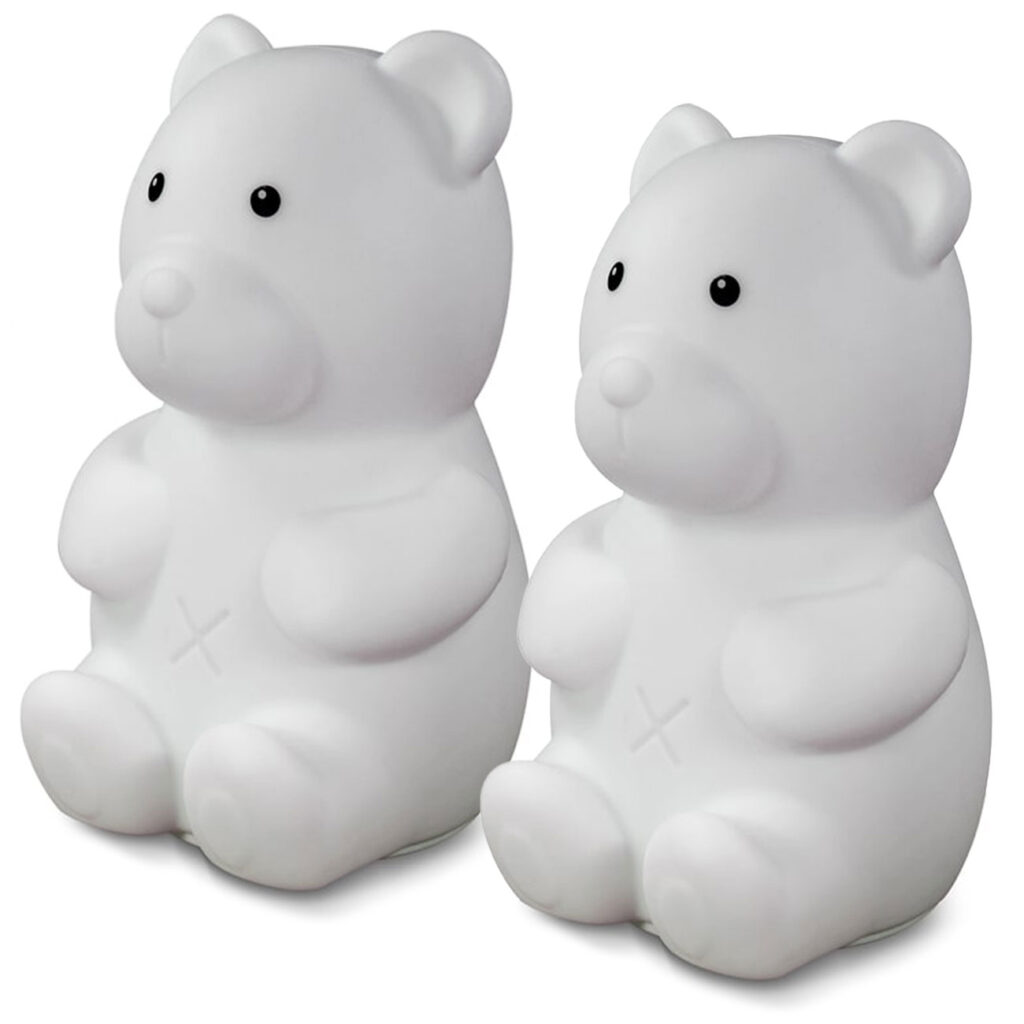 2er-Set Nachtlicht „Basti der Bär“, versch. Lichtmodi, batteriebetrieben