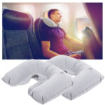 2er-Set Aufblasbares Nackenkissen, hellgrau