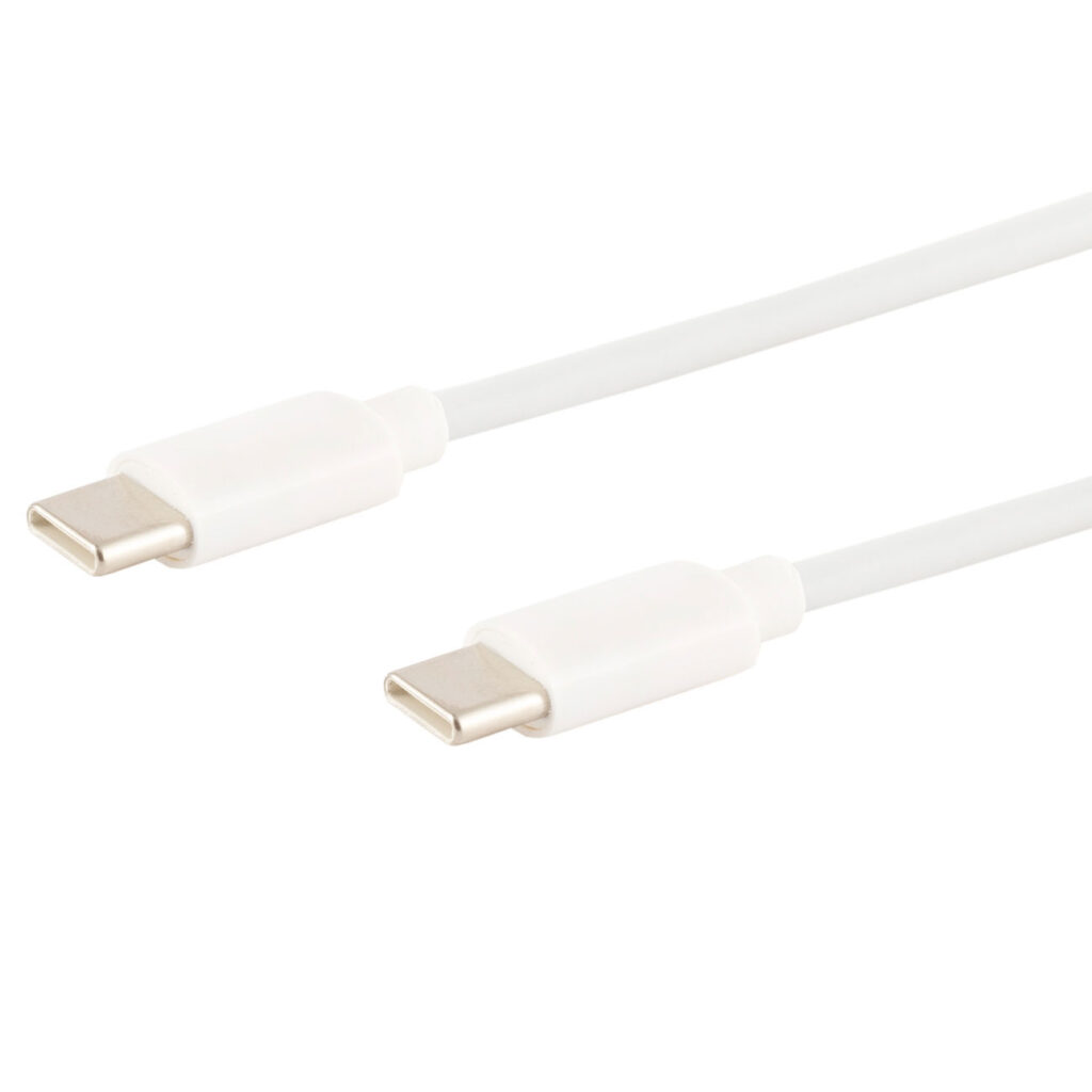 Schnellladekabel USB-C auf USB-C, weiss, 2 m