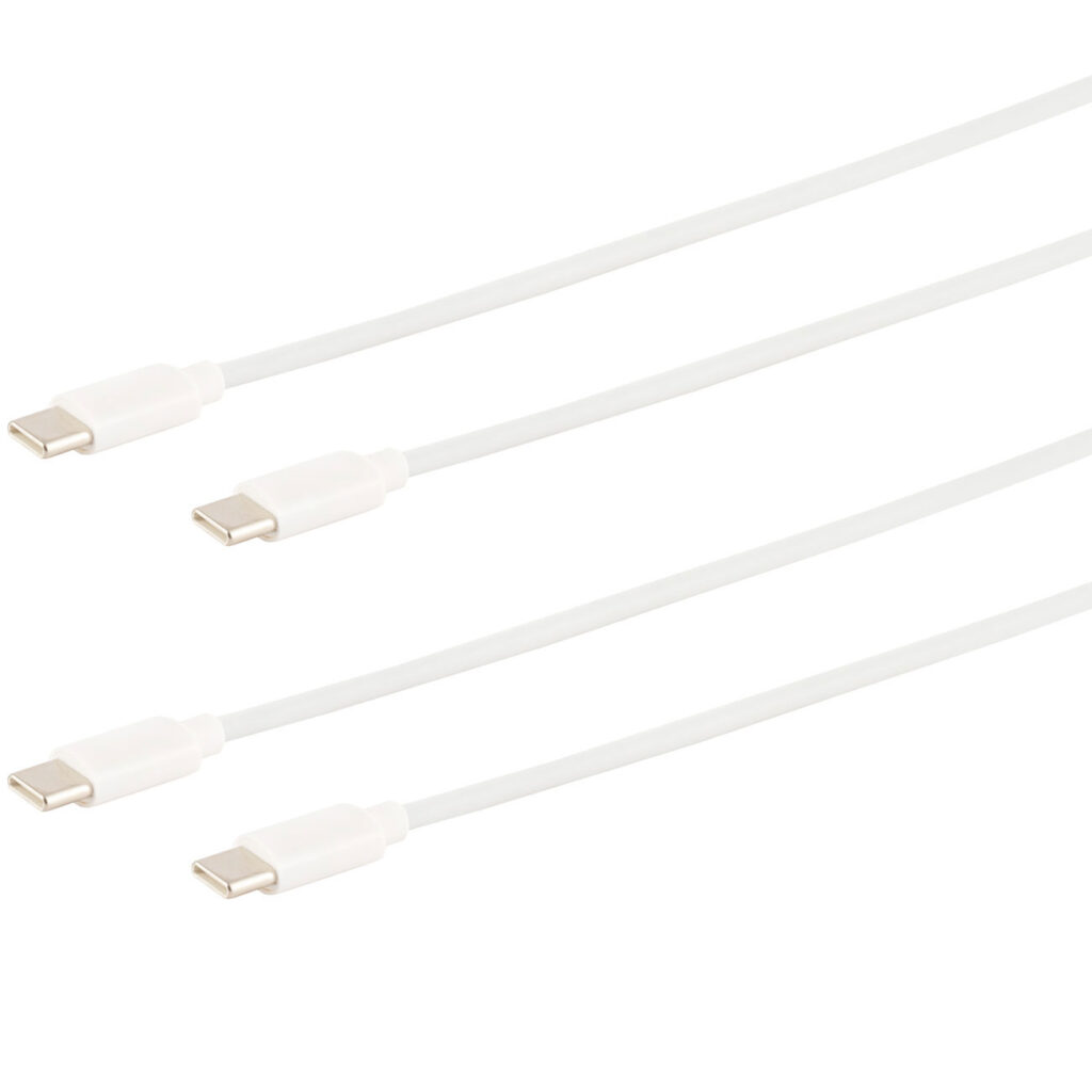 2er-Set Schnellladekabel USB-C auf USB-C, weiss, 2 m