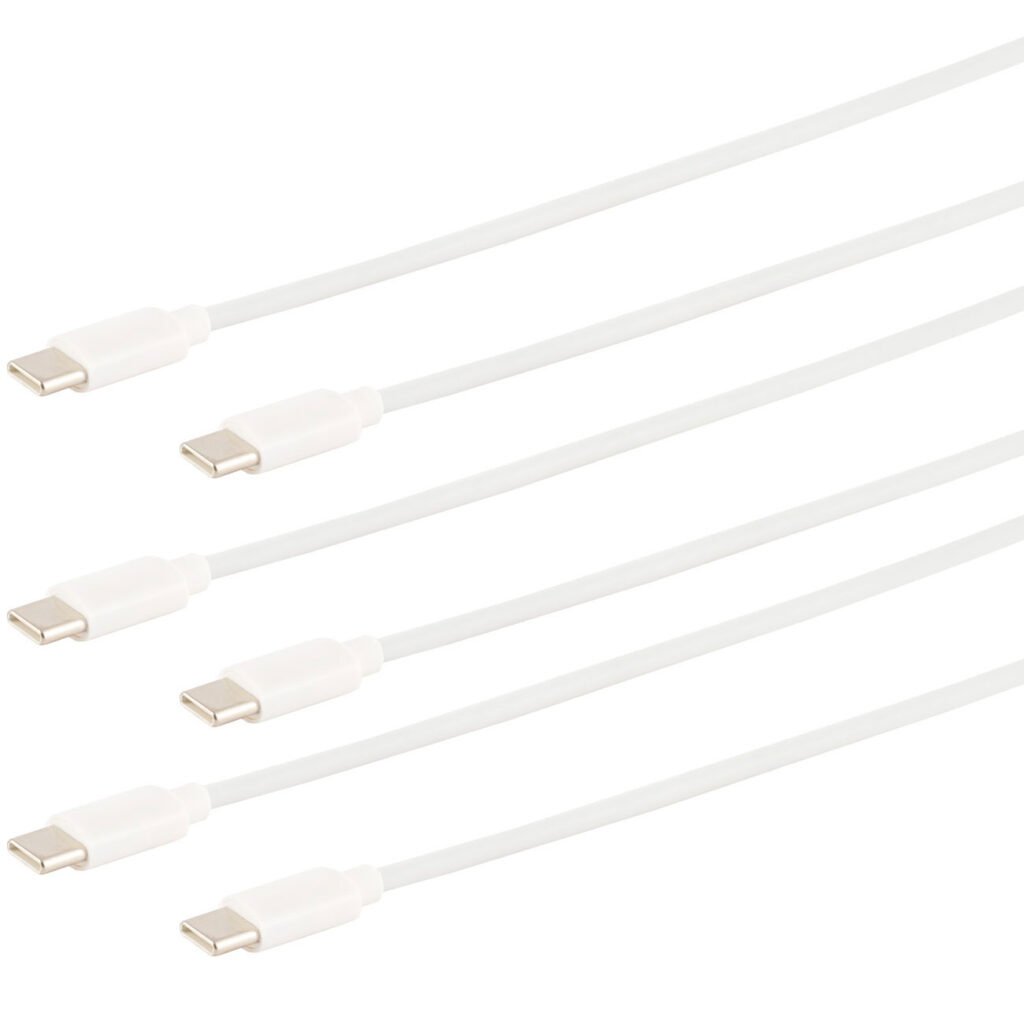 3er-Set Schnellladekabel USB-C auf USB-C, weiss, 2 m