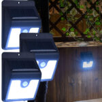 3er-Set LED-Solar-Wandstrahler mit Bewegungssensor, 50 Lumen, IP44