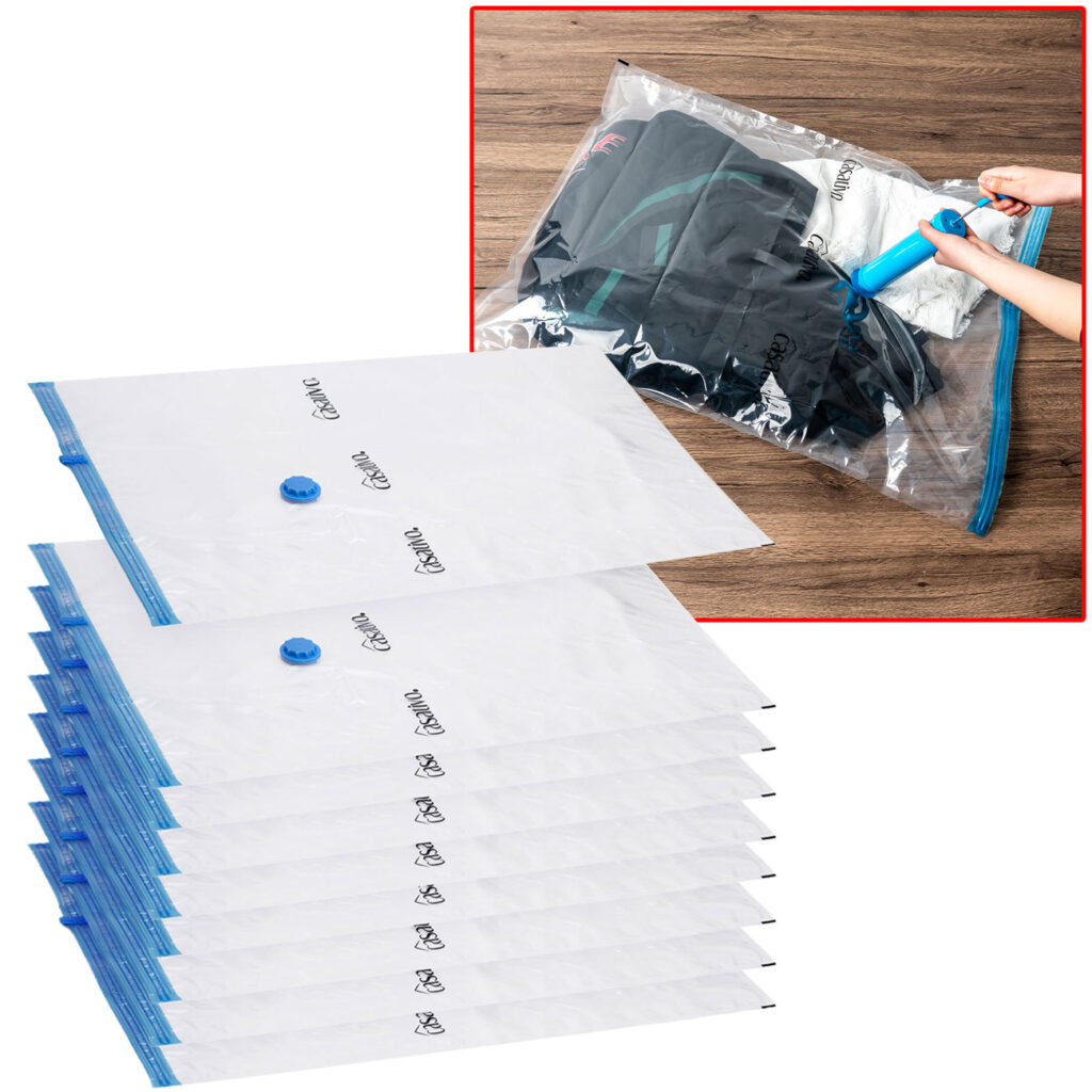 9er-Set Vakuumbeutel, Kompression mit Staubsauger, 60 x 80 cm