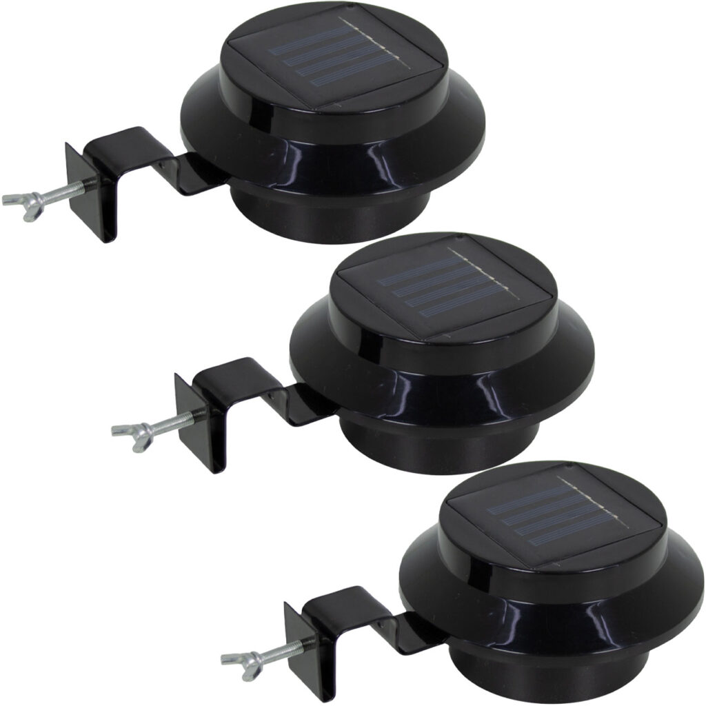 Solar-Dachrinnenleuchte mit Dämmerungssensor, 3 Stück, wetterfest Solar-Dachrinnenleuchte mit Dämmerungssensor, 3 Stück, wetterfest