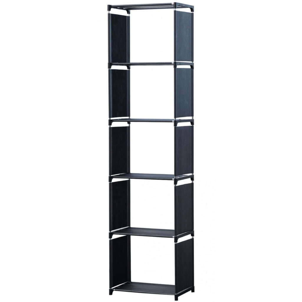 Regal mit 5 Fächern, 42 x 26 x 153 cm, schwarz Regal mit 5 Fächern, 42 x 26 x 153 cm, schwarz