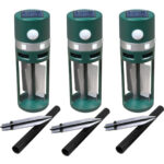 3er-Set Solar Tiervertreiber mit Erdspiess und Bewegungssensor, Ultraschall und Lichtblitz