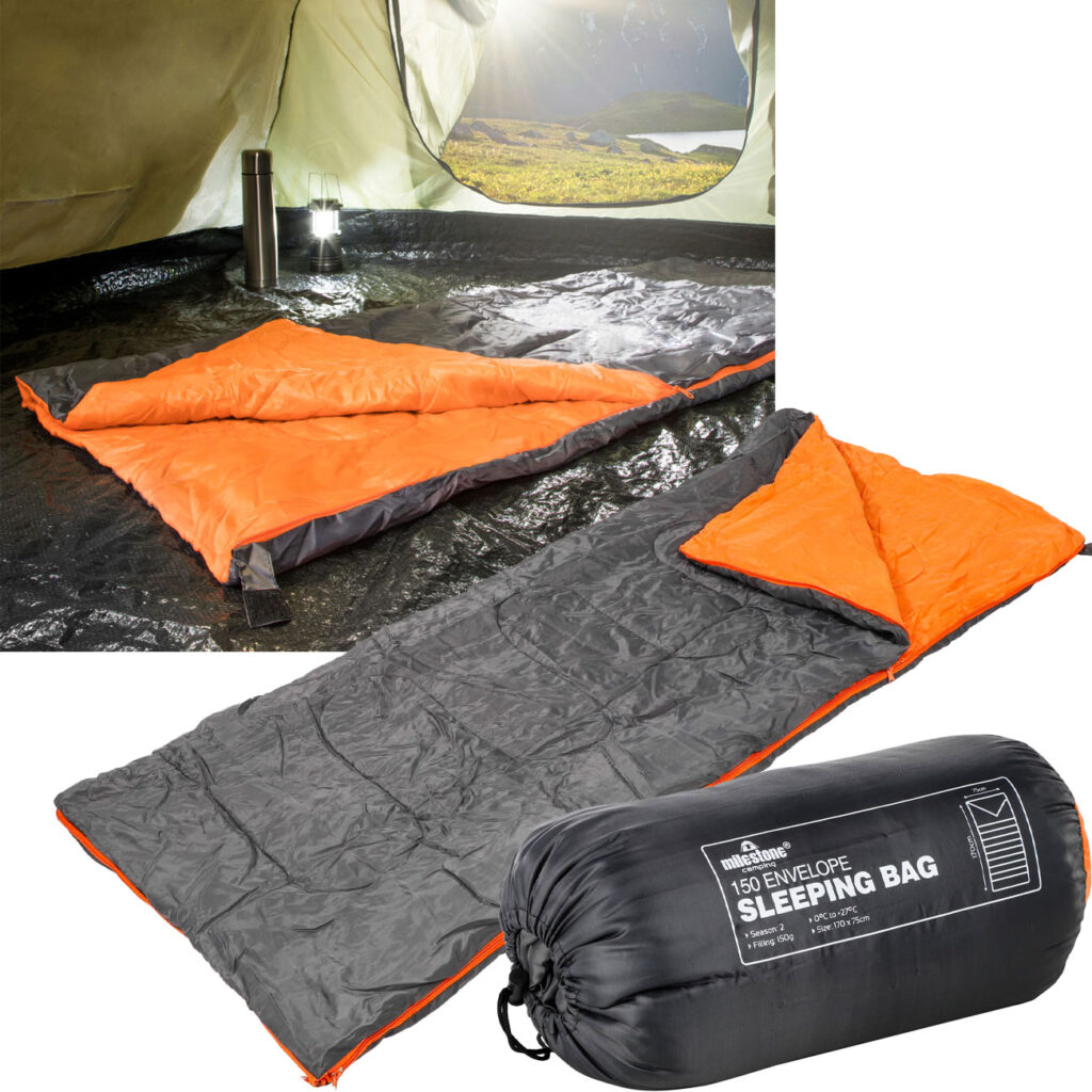 3-Jahreszeiten-Schlafsack, 170 x 70 cm, anthrazit/orange