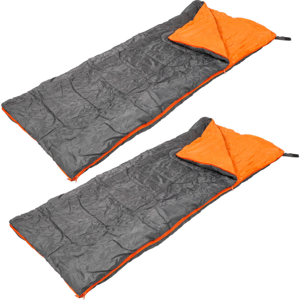 2er-Set 3-Jahreszeiten-Schlafsack, 170 x 70 cm, anthrazit/orange