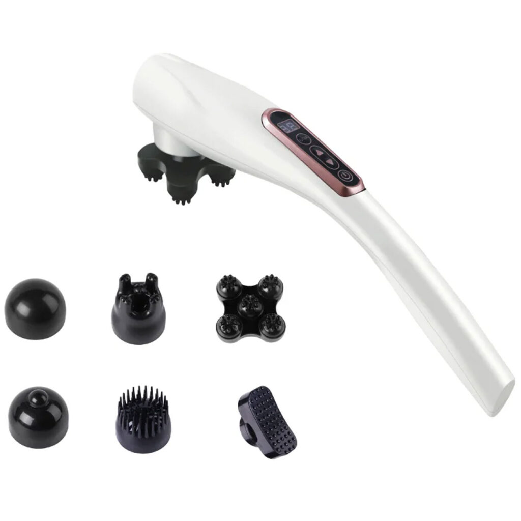 Akku Massagegerät mit 6 austauschbaren Massageköpfen & 12 Massagemodi