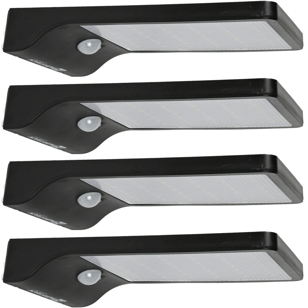 4er-Set Solar Aussenwandleuchte mit Bewegungssensor, 50lm, IP44