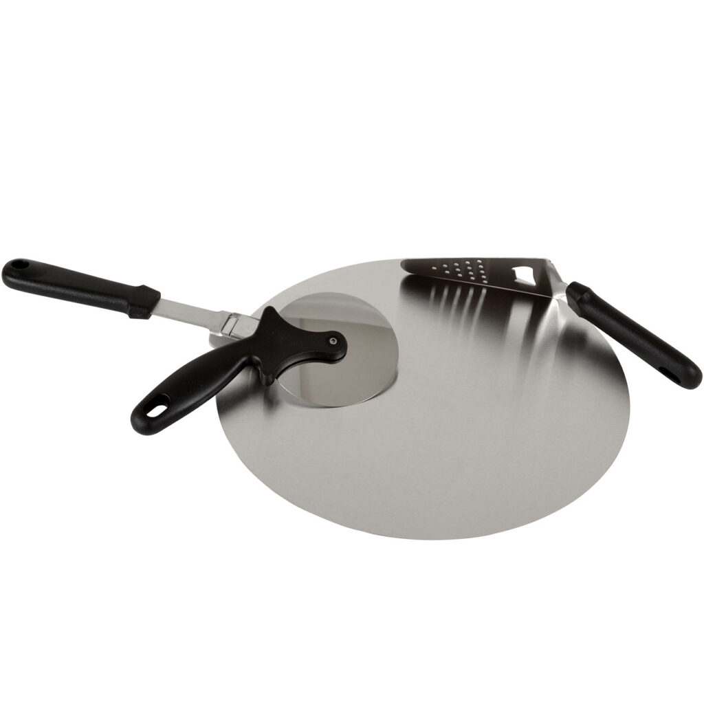 Pizza-Set mit Pizzaschaufel, Pizzaheber und Pizzaroller