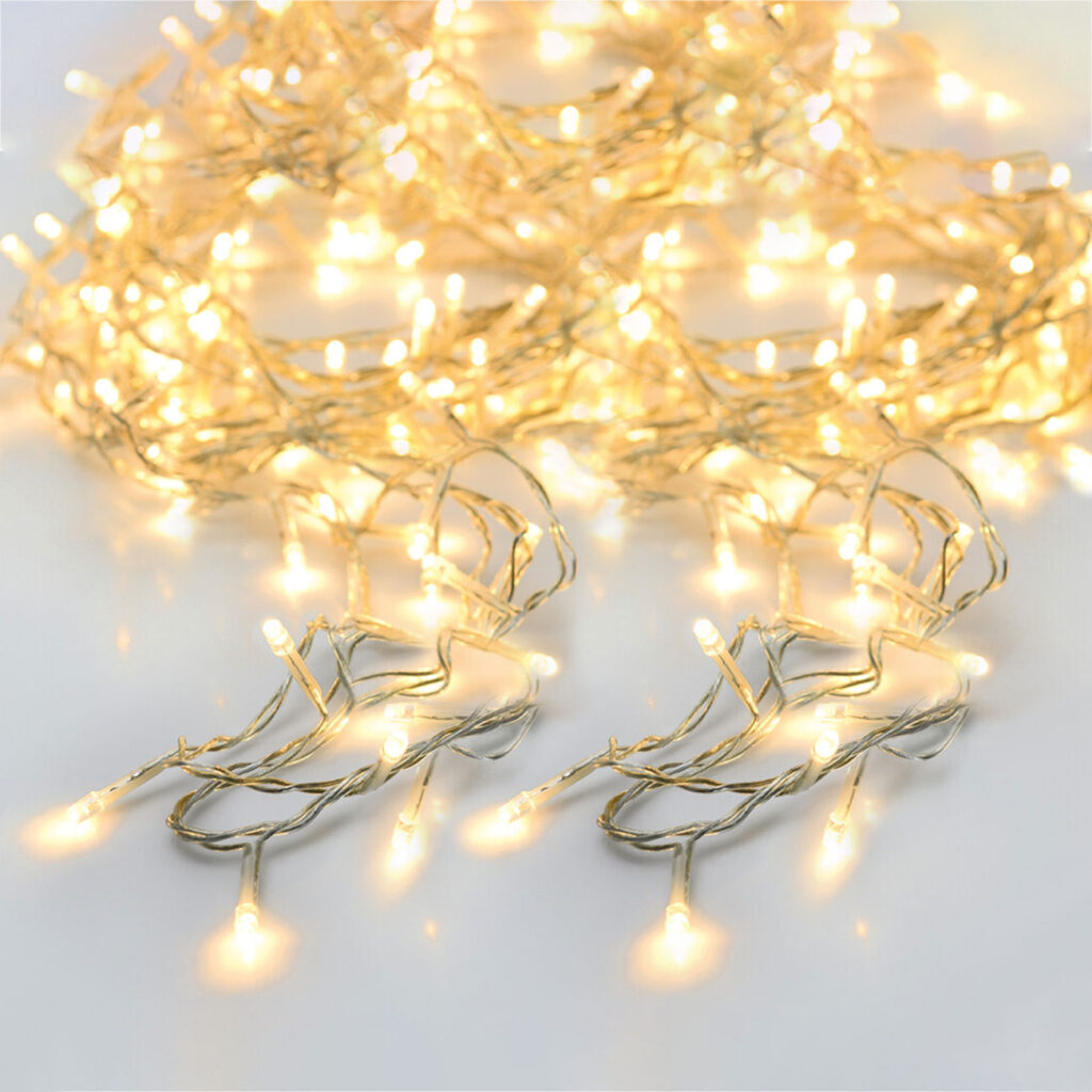 2er-Set LED Lichterkette mit 8 euchtmodi und Timer, 3,6m, batteriebetrieben, IP44